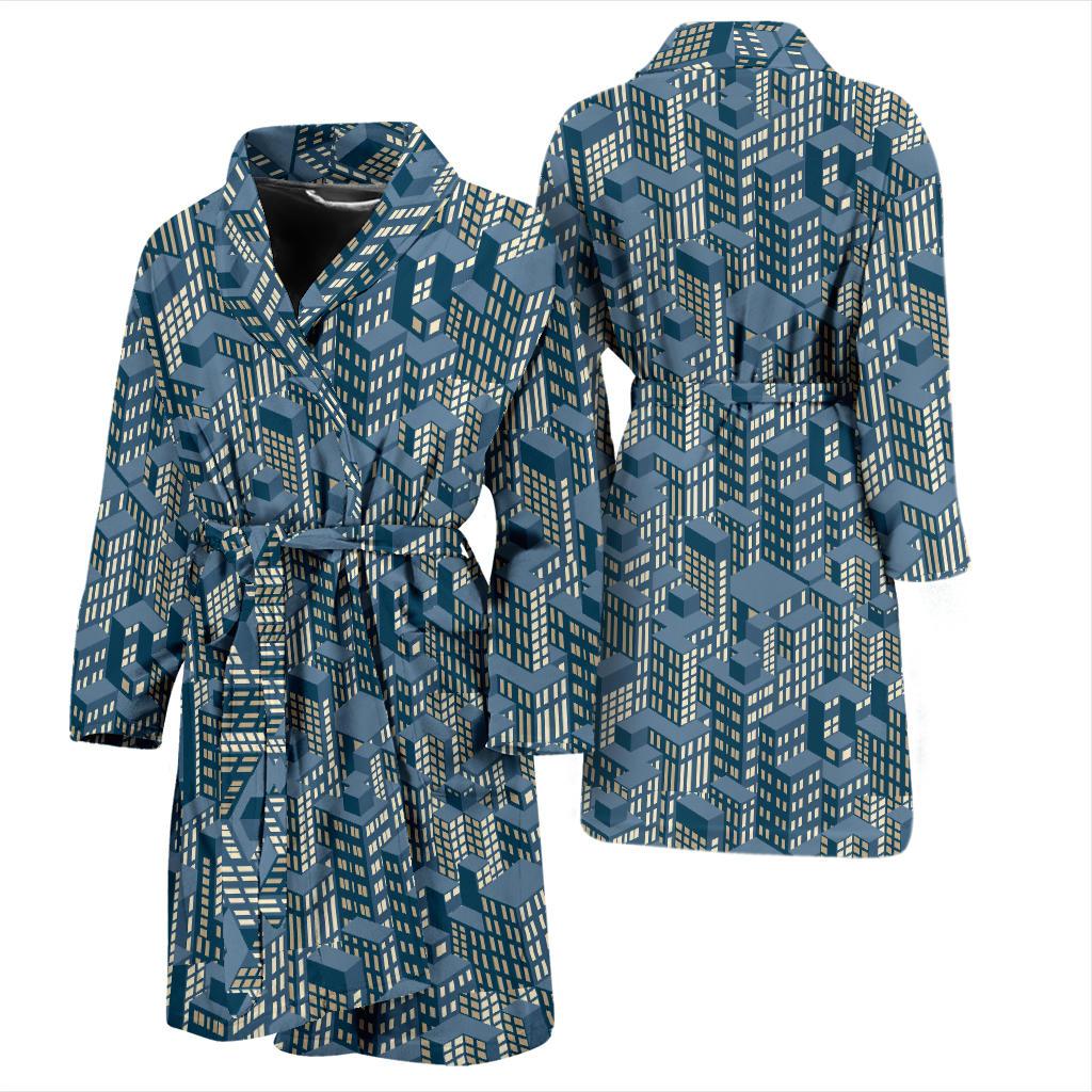 City Pattern Print Design 01 Men Bathrobe-JORJUNE.COM