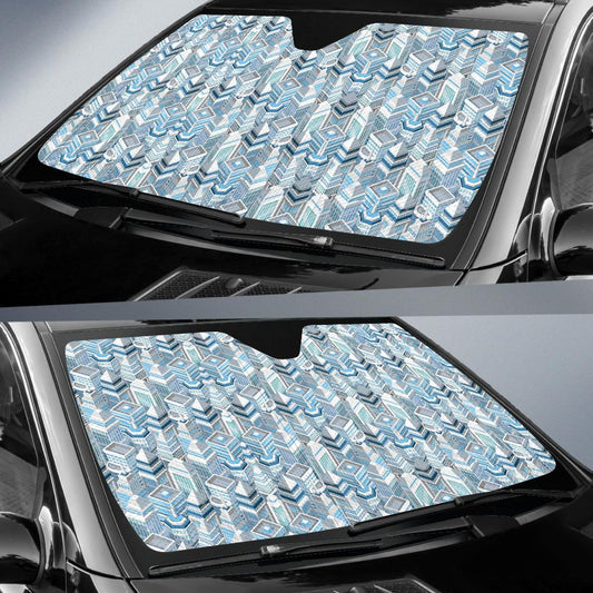 City Pattern Print Design 03 Car Sun Shade-JORJUNE.COM