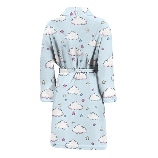Cloud Pattern Print Design 01 Men Bathrobe-JORJUNE.COM