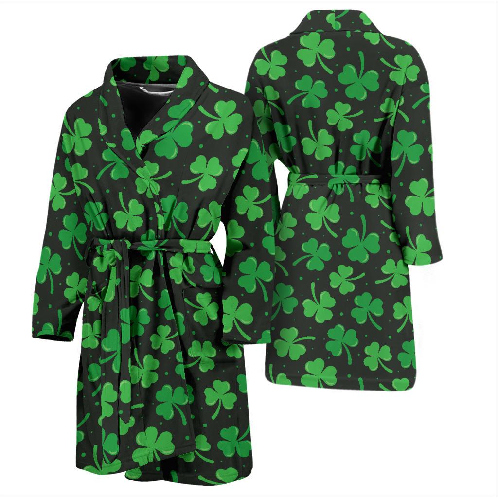 Clover Pattern Print Design 04 Men Bathrobe-JORJUNE.COM