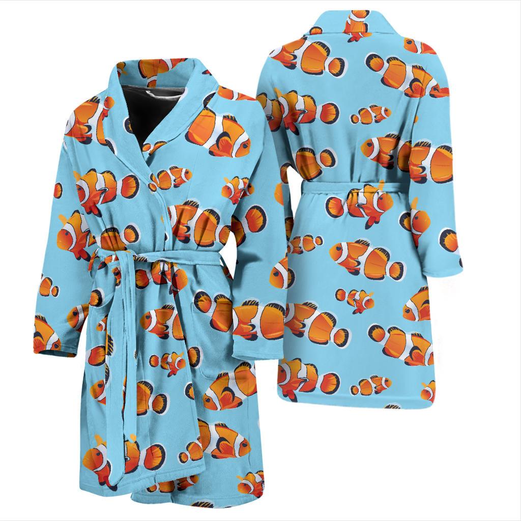 Clownfish Pattern Print Design 01 Men Bathrobe-JORJUNE.COM