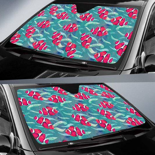 Clownfish Pattern Print Design 02 Car Sun Shade-JORJUNE.COM
