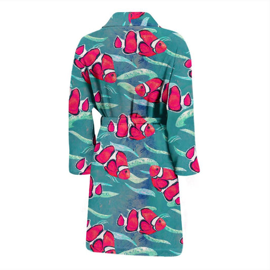 Clownfish Pattern Print Design 02 Men Bathrobe-JORJUNE.COM