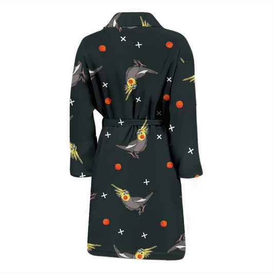 Cockatiel Pattern Print Design 02 Men Bathrobe-JORJUNE.COM