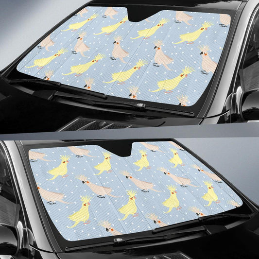 Cockatiel Pattern Print Design 03 Car Sun Shade-JORJUNE.COM