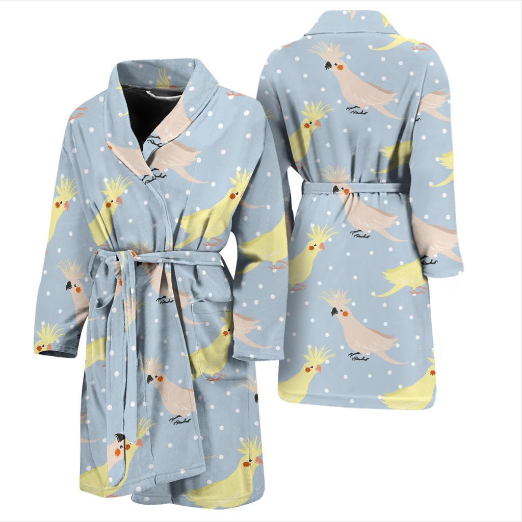 Cockatiel Pattern Print Design 03 Men Bathrobe-JORJUNE.COM