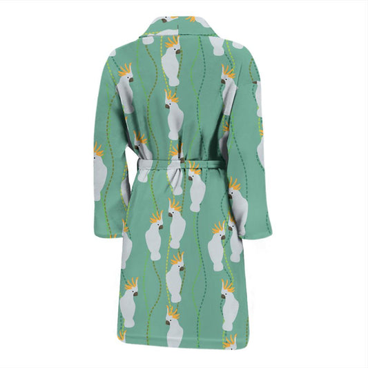 Cockatoo Pattern Print Design 01 Men Bathrobe-JORJUNE.COM