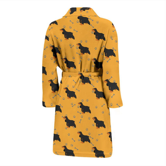 Cocker Pattern Print Design 01 Men Bathrobe-JORJUNE.COM