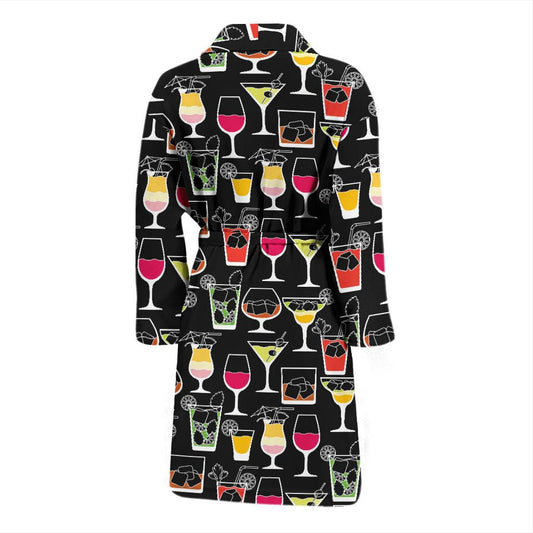 Cocktail Pattern Print Design 01 Men Bathrobe-JORJUNE.COM