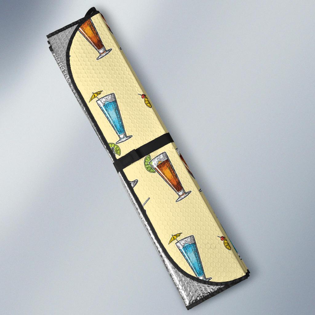 Cocktail Pattern Print Design 02 Car Sun Shade-JORJUNE.COM
