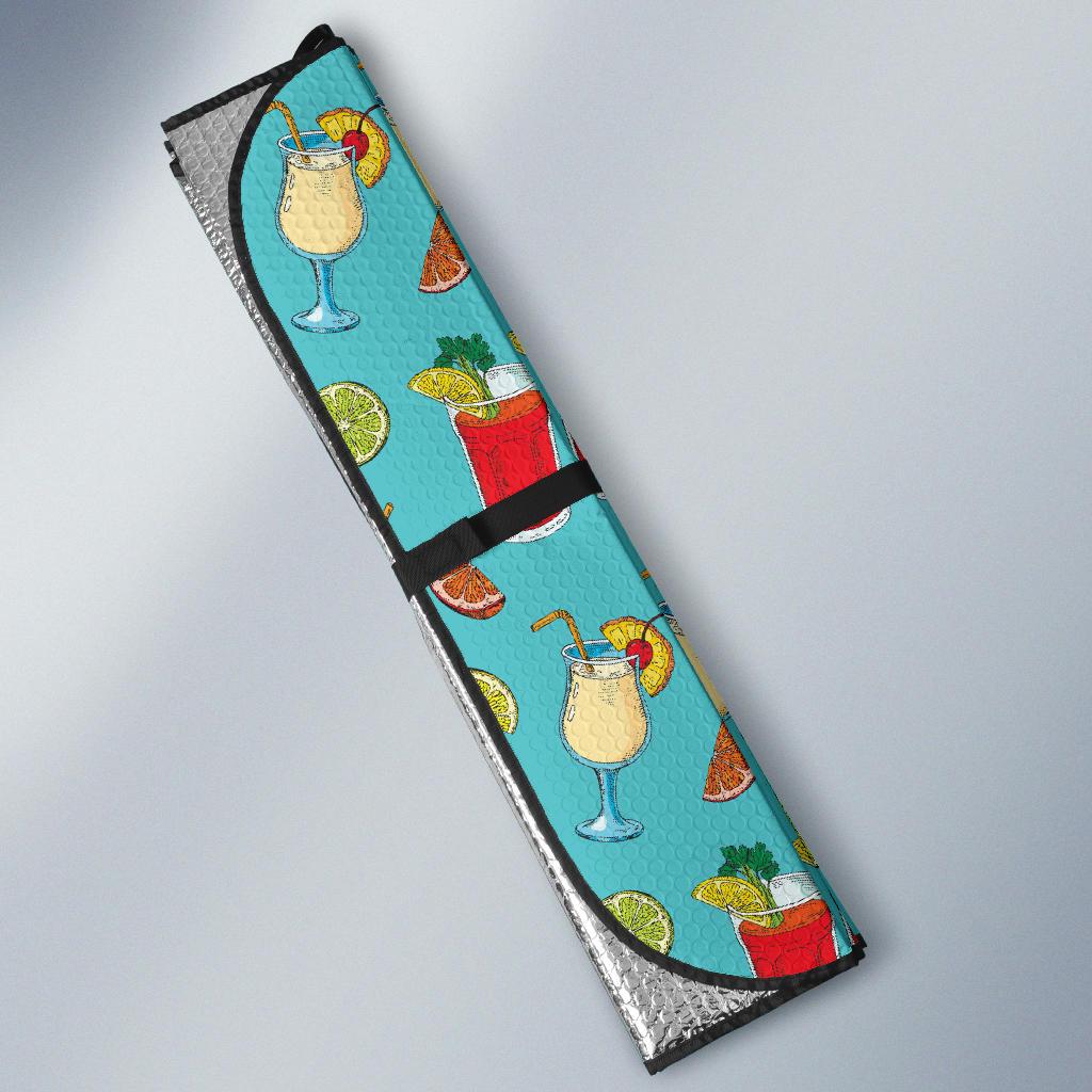 Cocktail Pattern Print Design 05 Car Sun Shade-JORJUNE.COM