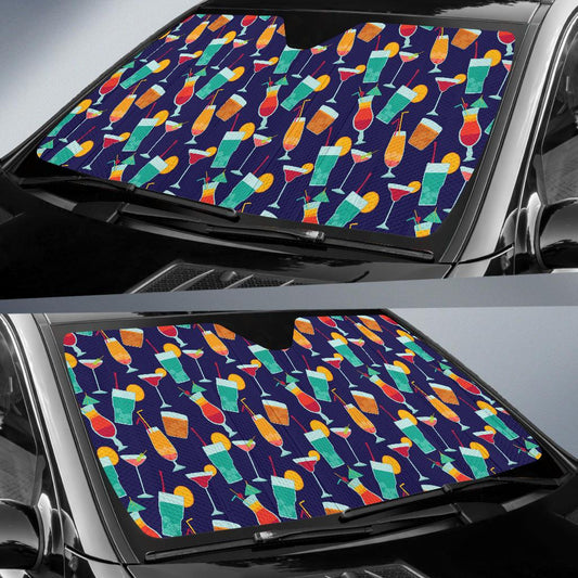 Cocktail Pattern Print Design 06 Car Sun Shade-JORJUNE.COM