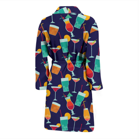 Cocktail Pattern Print Design 06 Men Bathrobe-JORJUNE.COM
