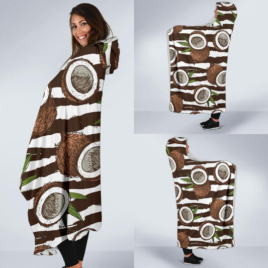 Coconut Pattern Print Design CN04 Hooded Blanket-JORJUNE.COM