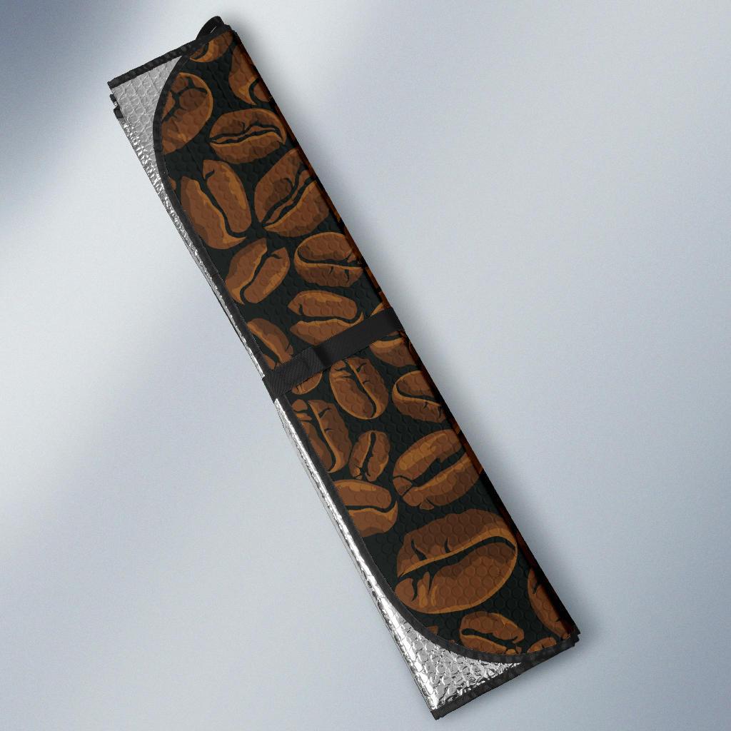 Coffee Pattern Print Design 01 Car Sun Shade-JORJUNE.COM