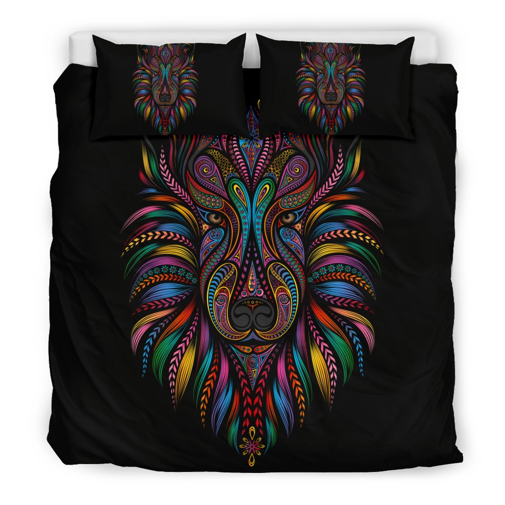 Colorful Art Wolf Duvet Cover Bedding Set