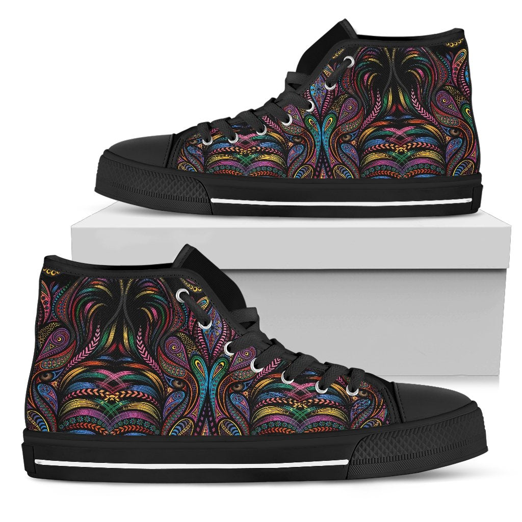 Colorful Art Wolf Men High Top Shoes