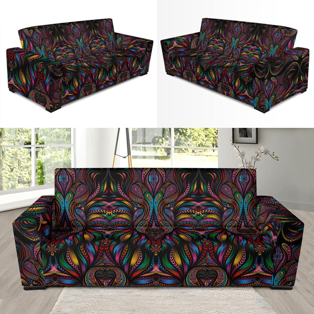 Colorful Art Wolf Sofa Slipcover-JORJUNE.COM