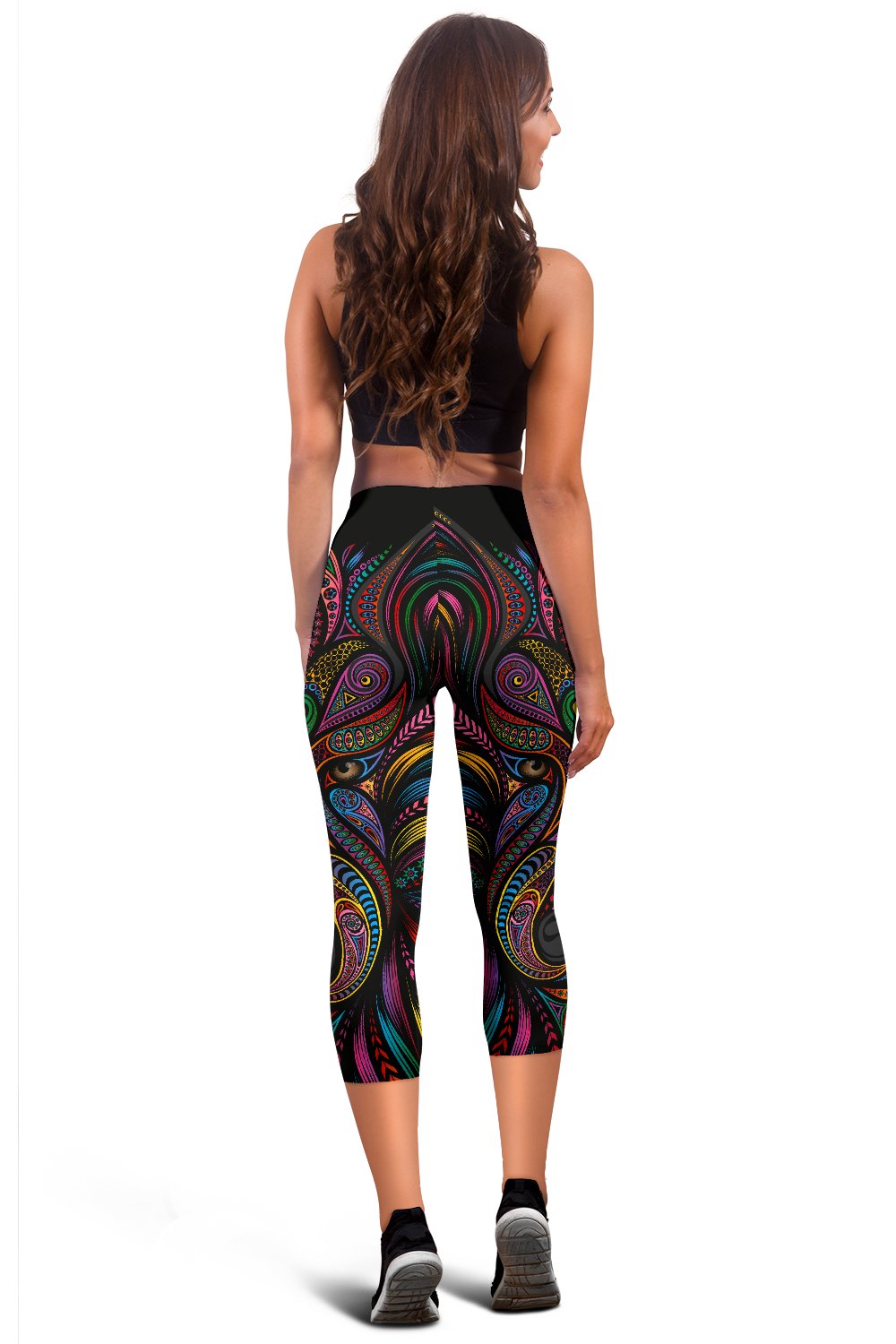Colorful Art Wolf Women Capris