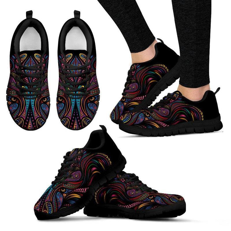 Colorful Art Wolf Women Sneakers