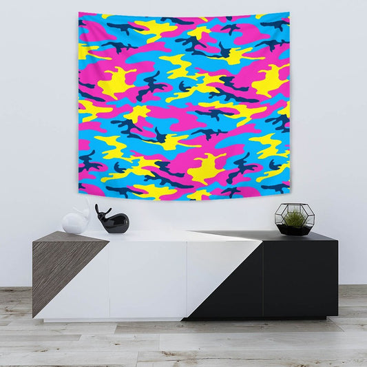 Colorful Camouflage Camo Wall Tapestry