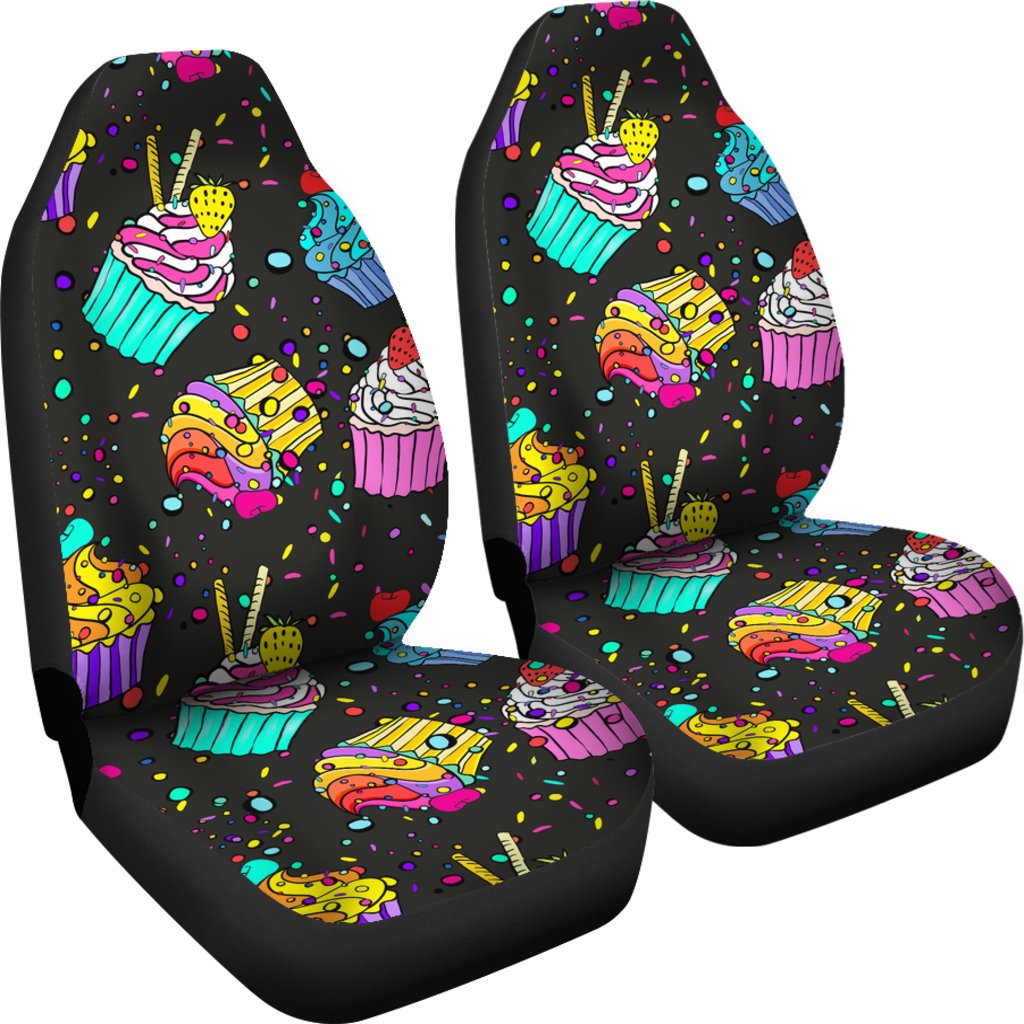 Colorful Cupcake Pattern Universal Fit Car Seat Covers