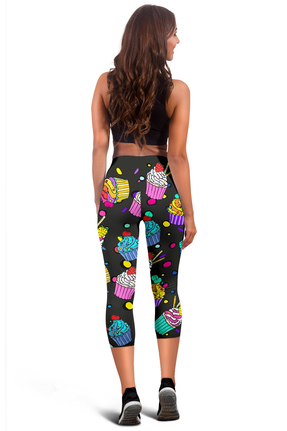 Colorful Cupcake Pattern Women Capris