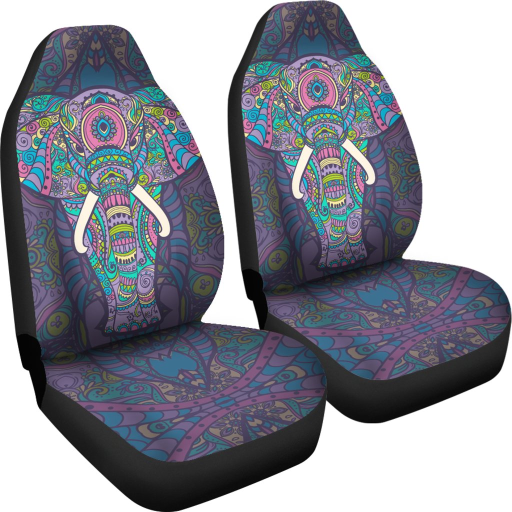 Colorful Elephant Indian Print Universal Fit Car Seat Covers