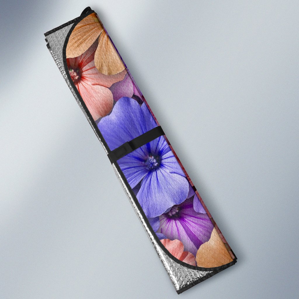 Colorful Geranium Pattern Car Sun Shade-JorJune
