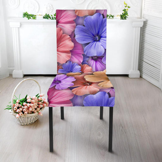 Colorful Geranium Pattern Dining Chair Slipcover-JORJUNE.COM