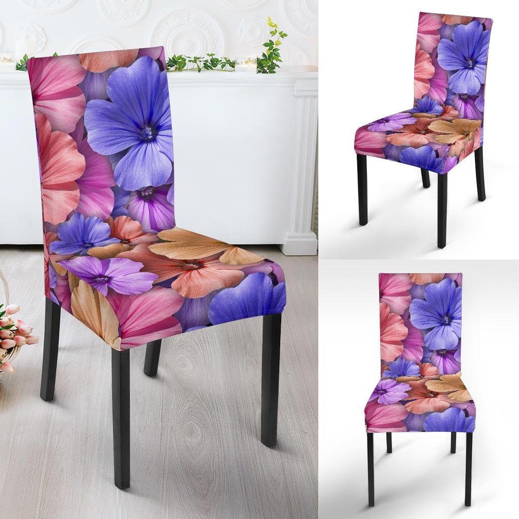 Colorful Geranium Pattern Dining Chair Slipcover-JORJUNE.COM