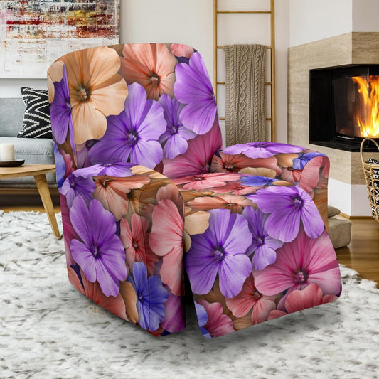 Colorful Geranium Pattern Recliner Slipcover-JORJUNE.COM