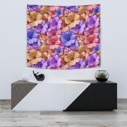 Colorful Geranium Pattern Tapestry