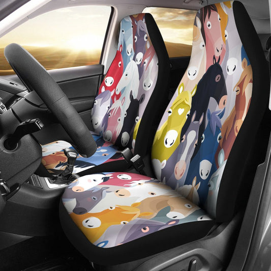 Colorful Horse Pattern Universal Fit Car Seat Covers