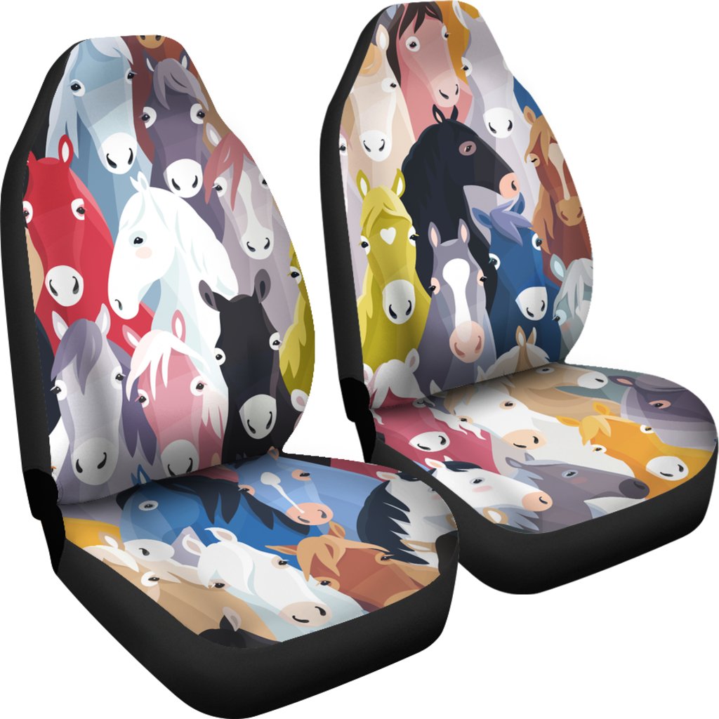 Colorful Horse Pattern Universal Fit Car Seat Covers