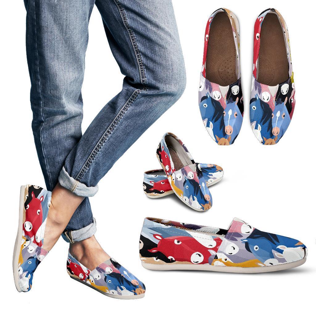 Colorful Horse Pattern Women Casual Shoes-JorJune.com