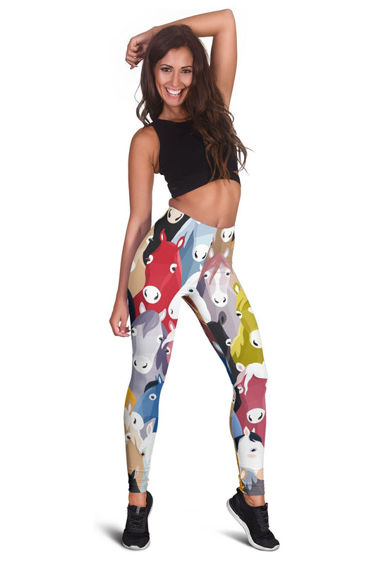 Colorful Horse Pattern Women Leggings