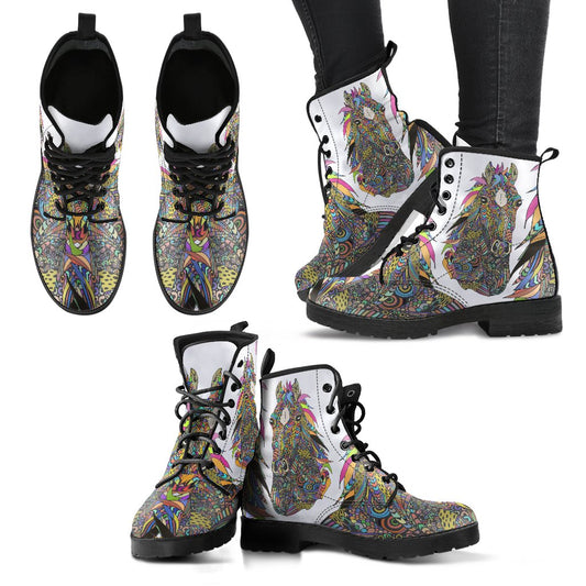 Colorful Horse Women & Men Leather Boots