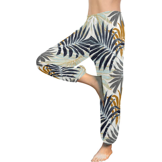 Colorful Tropical Palm Leaves Harem Pants