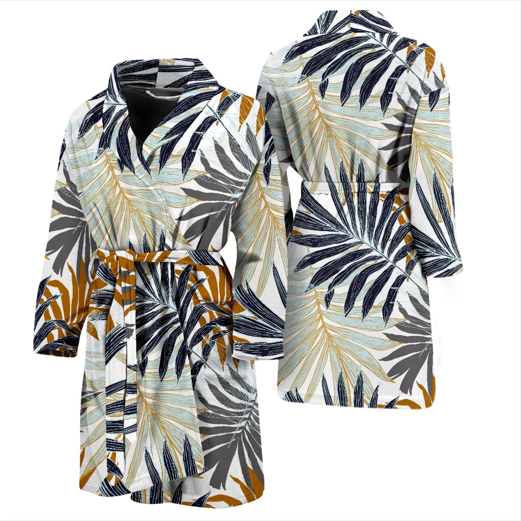 Colorful Tropical Palm Leaves Men Bath Robe