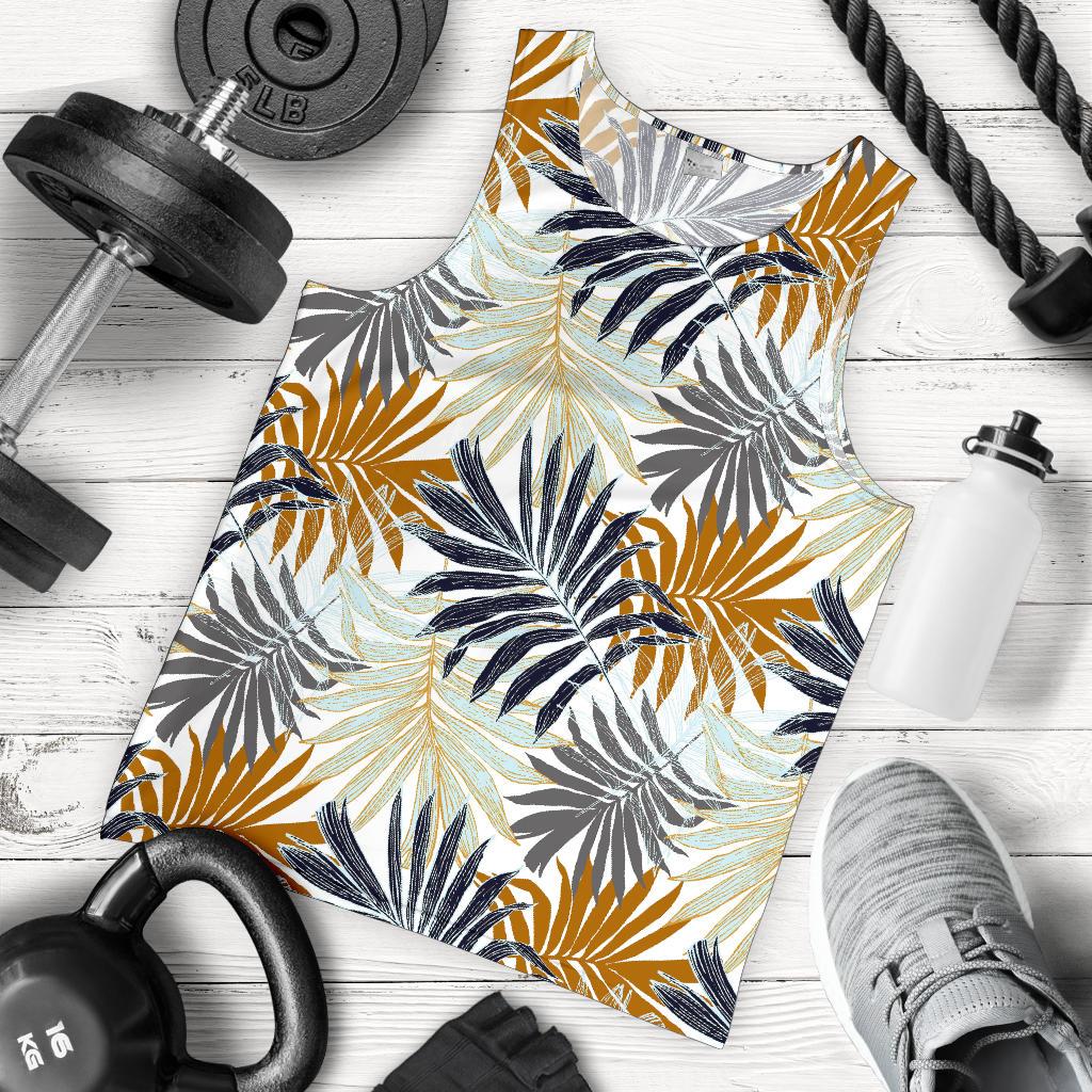 Colorful Tropical Palm Leaves Men Tank Top