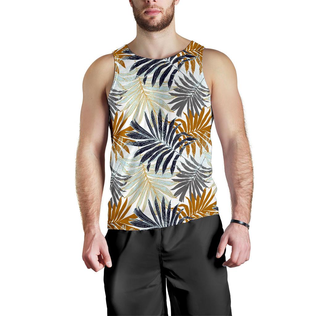 Colorful Tropical Palm Leaves Men Tank Top