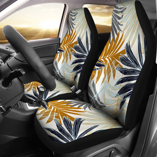 Colorful Tropical Palm Leaves Universal Fit Car Seat Covers