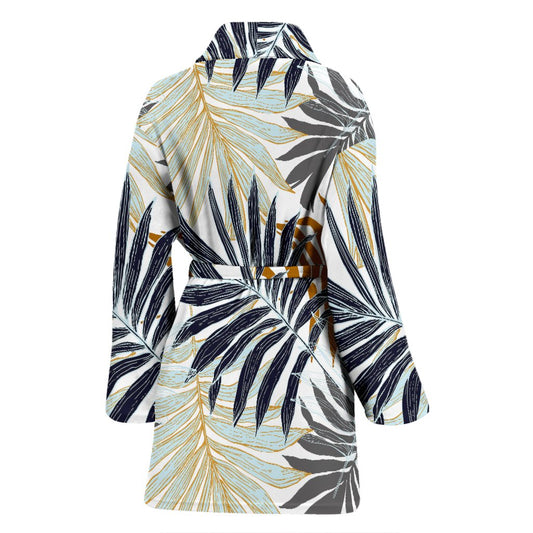 Colorful Tropical Palm Leaves Women Bath Robe