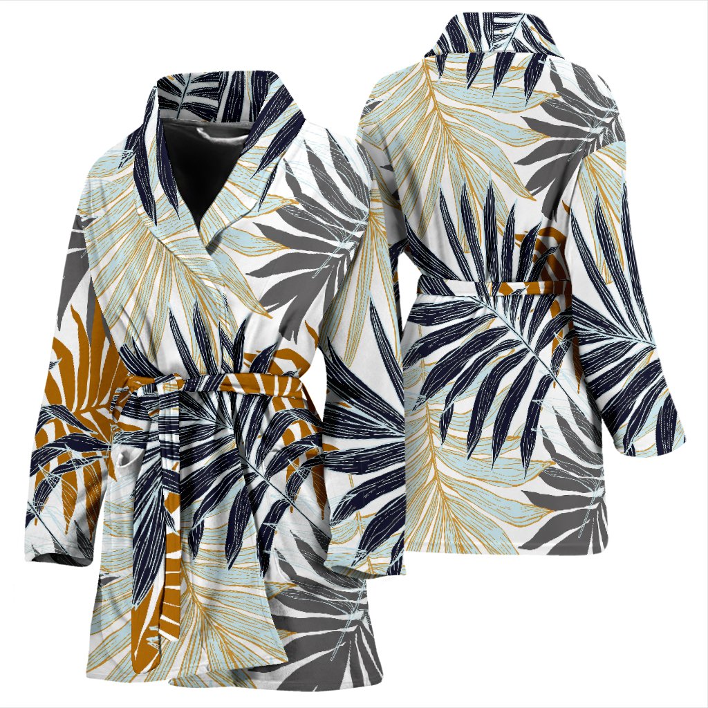 Colorful Tropical Palm Leaves Women Bath Robe
