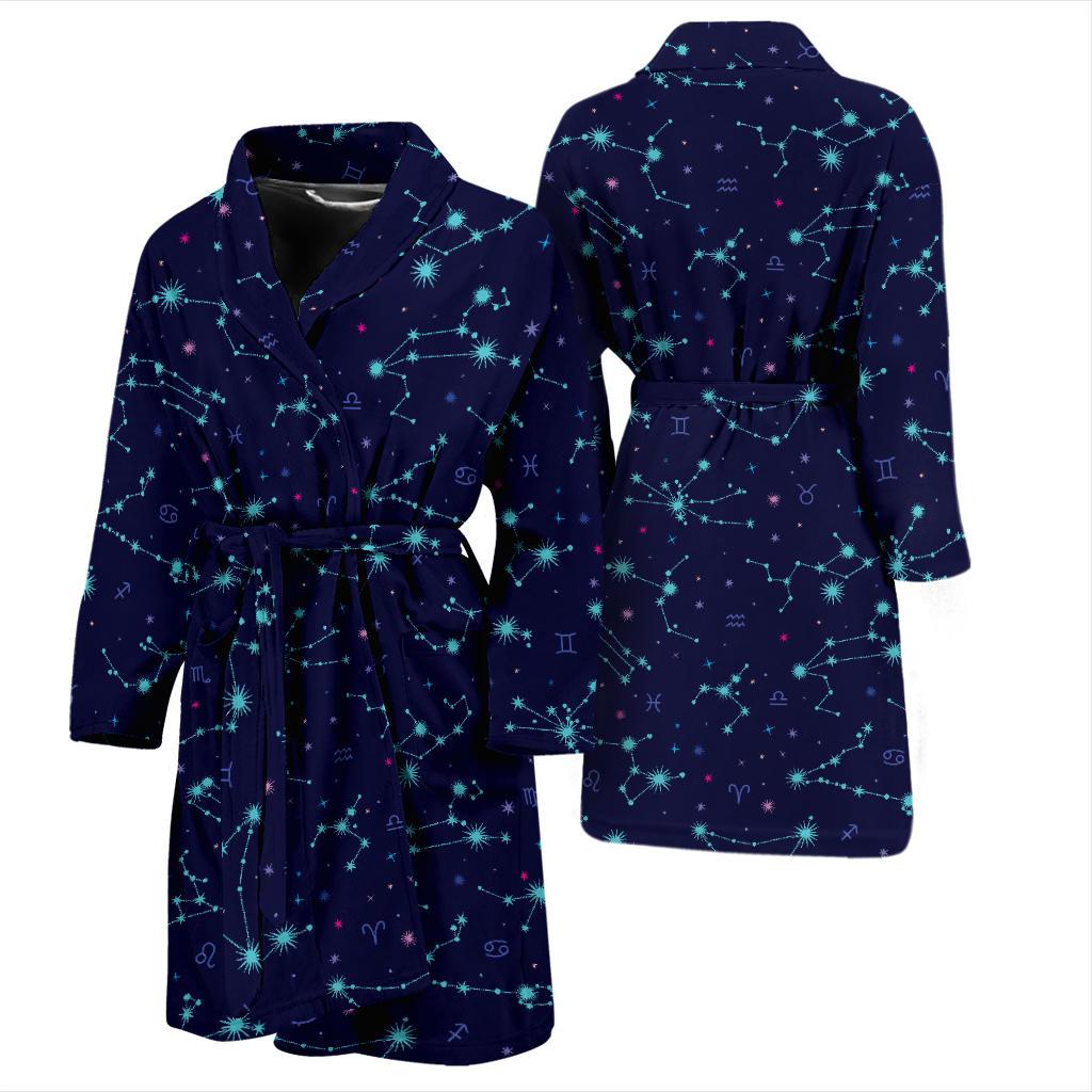 Constellation Pattern Print Design 01 Men Bathrobe-JORJUNE.COM