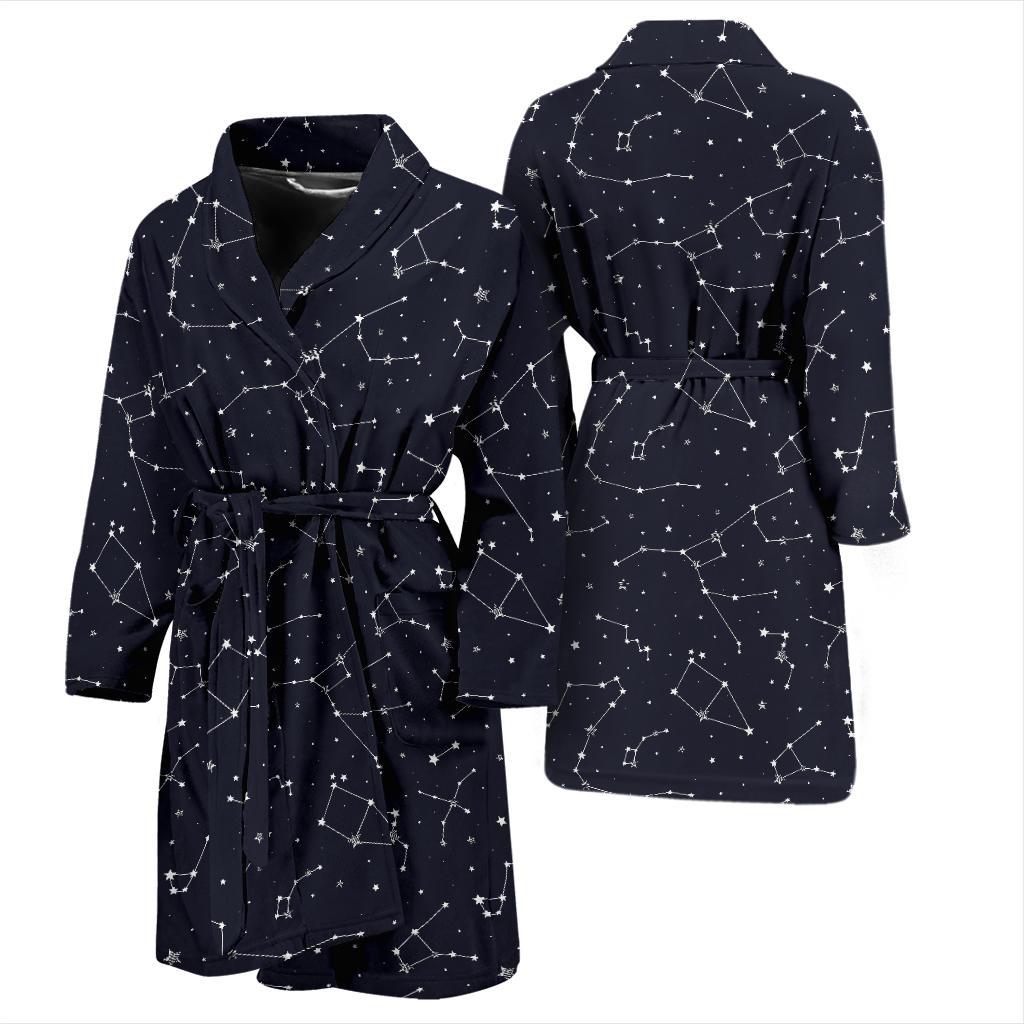 Constellation Pattern Print Design 03 Men Bathrobe-JORJUNE.COM