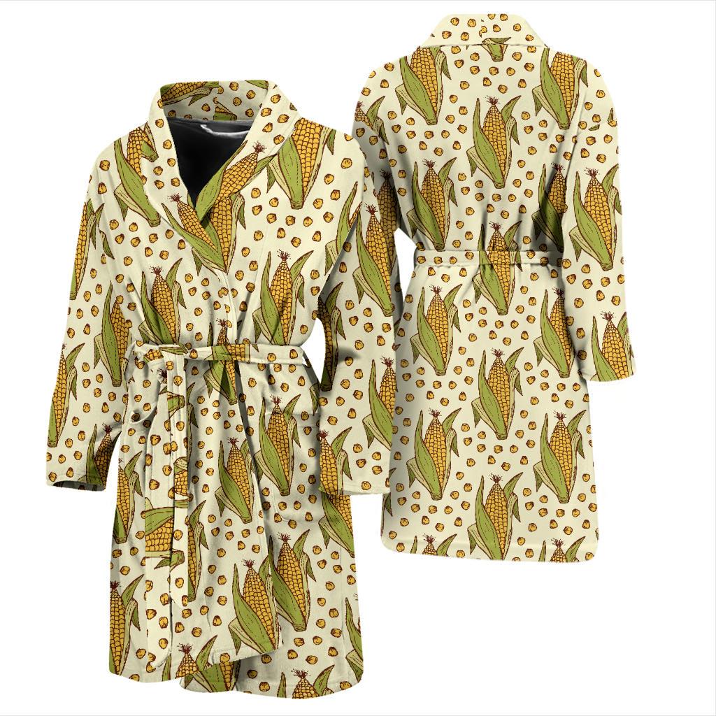 Corn Pattern Print Design 01 Men Bathrobe-JORJUNE.COM