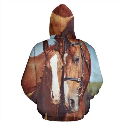 Couple Brown Horses Pullover Hoodie