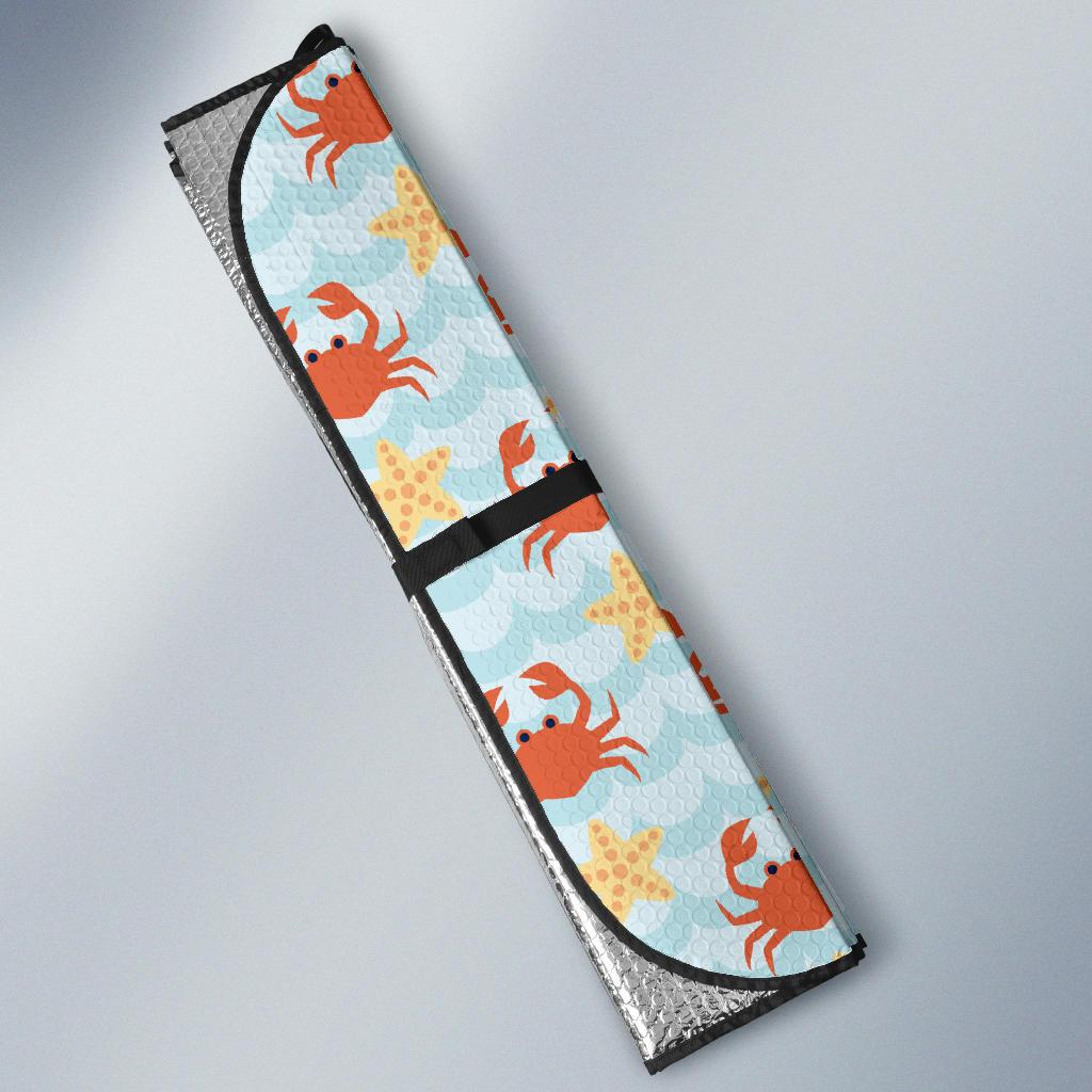 Crab Pattern Print Design 03 Car Sun Shade-JORJUNE.COM